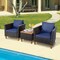 Costway 3PCS Patio Wicker Rattan Sofa Set Furniture Outdoor Acacia Wood Conversation